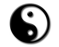 Символ инъ-ян показывающий, что каждый элемент несет в себе зерно своей противоположности